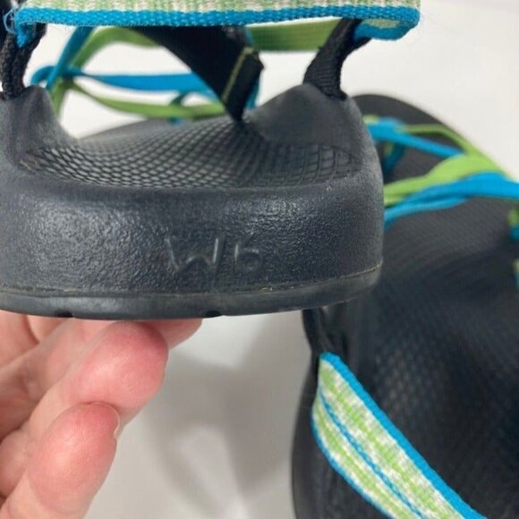 Womens Chacos Turquoise Lime Green‎ Sandals Vibram ZX2 Sz 6 - Picture 6 of 7